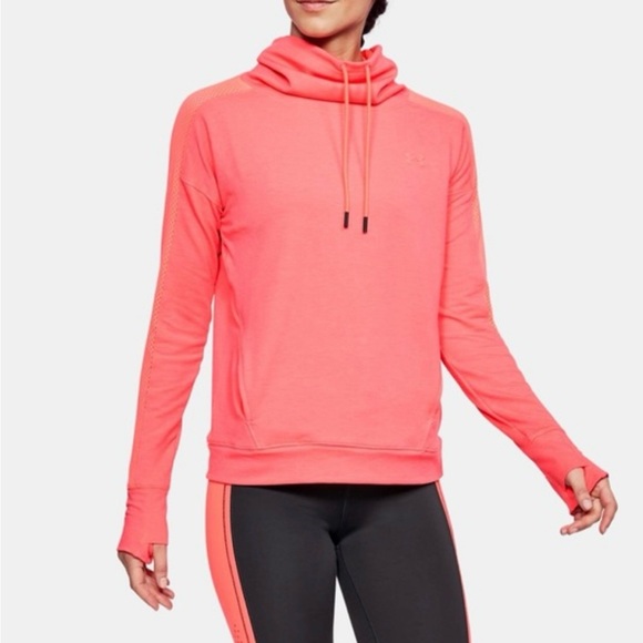 Womens Under Armour Featherweight Pullover Sweatshirt‎ Vented Thumb Holes Medium - Picture 1 of 7
